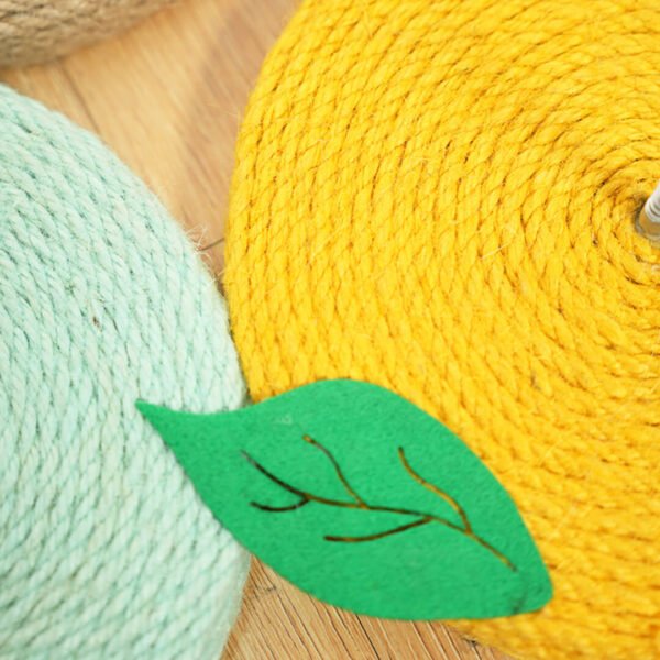 Lemon Sisal Scratcher with Rattan Spring Ball - Image 4