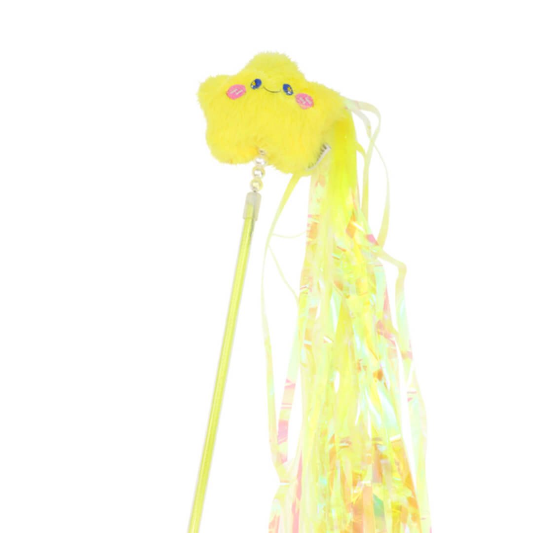 Lucky Star and Feather Ribbon Cat Wand Toys - Image 2