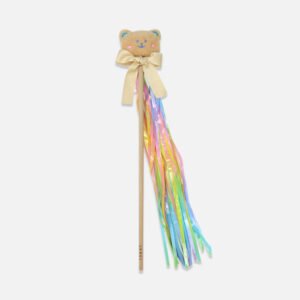 Rainbow Ribbon Bear Cat Wand Toy